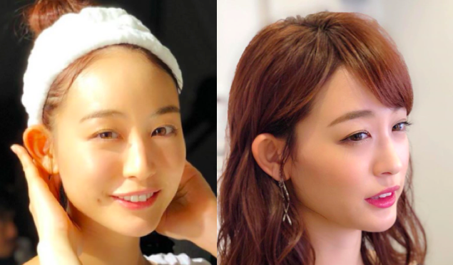 新井恵理那アナウンサーのすっぴん比較画像
