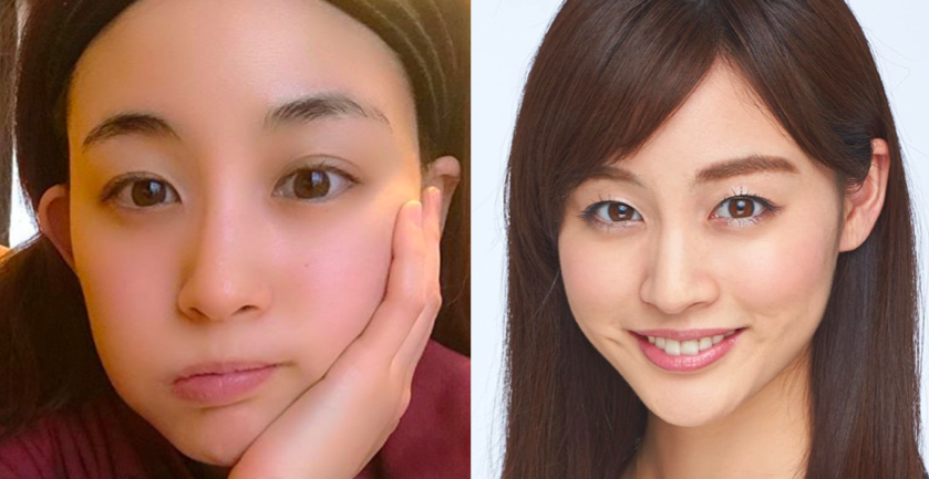 新井恵理那アナウンサーのすっぴん比較画像